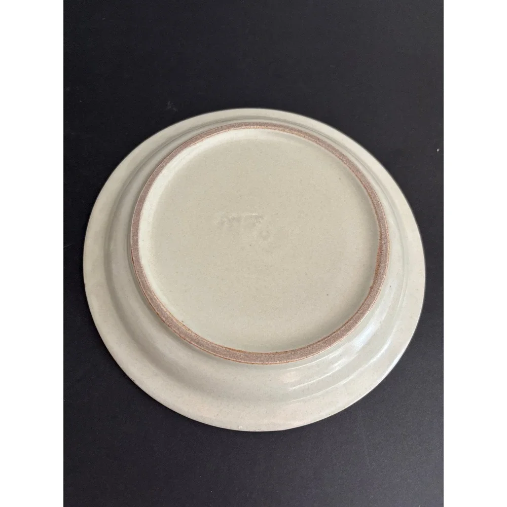 Vintage Iron Mountain Pottery Abstract Blue Stoneware Salad Plates Set of 2 8